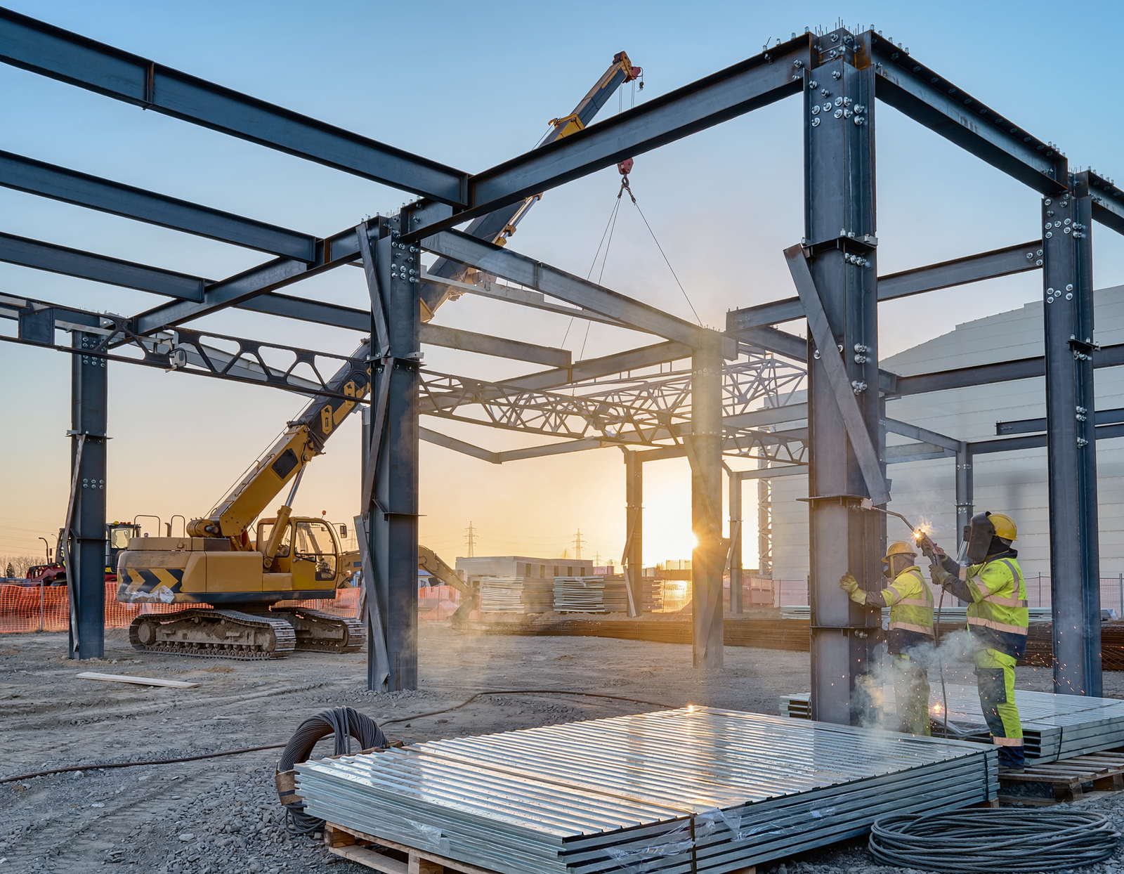 Conception et réalisation de structures métalliques industrielles et commerciales.